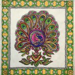 Madhubani Painting of a Peacock (Unframed) | Gifts | Home decor