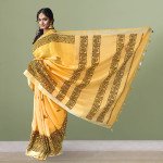 Madhubani Painted linen Saree