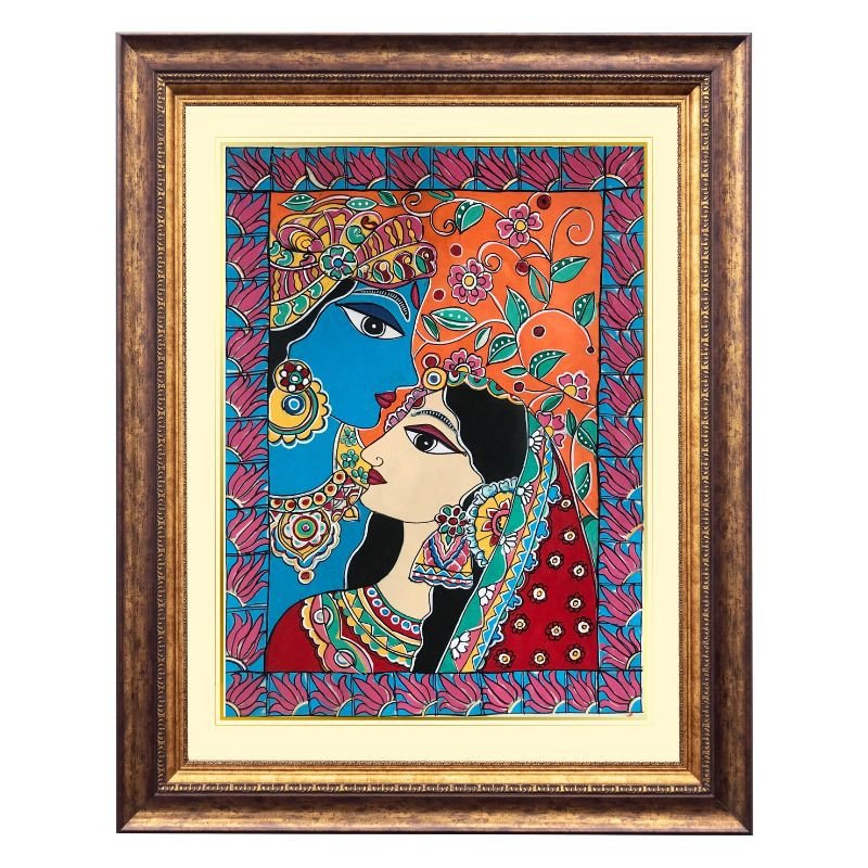 Madhubani Painting of Radha Krishna (Unframed) | Gifts